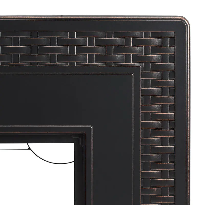 Albany 44" Rectangular Woven Aluminum Convertible Gas Fire Pit Table Fire Sense/Balkene Home