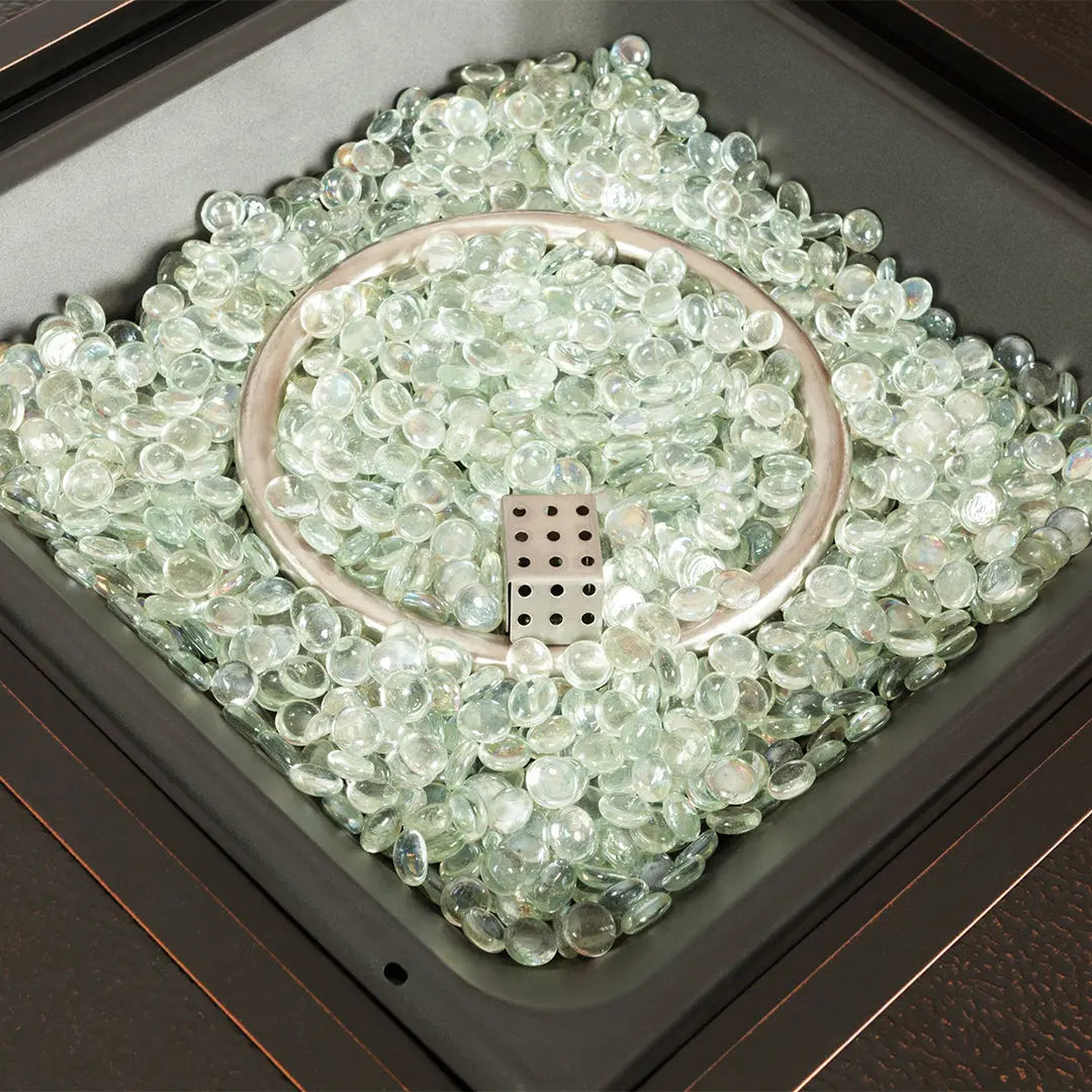 Armstrong 42" Square Basketweave Aluminum Convertible Gas Fire Pit Table Fire Sense/Balkene Home