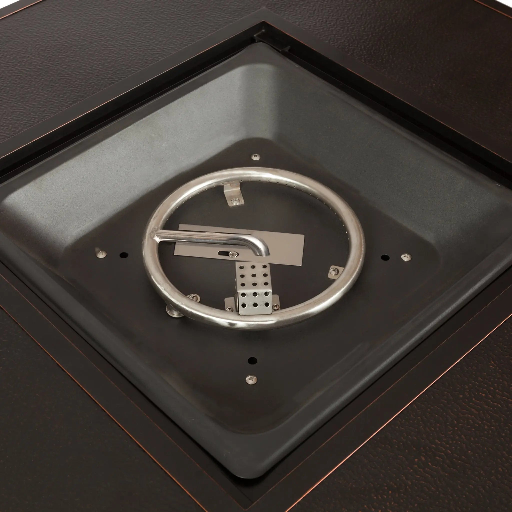 Armstrong 42" Square Basketweave Aluminum Convertible Gas Fire Pit Table Fire Sense/Balkene Home