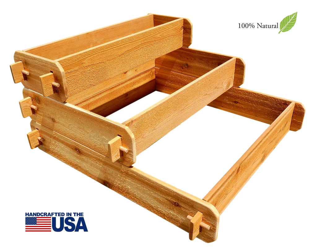 Timberlane Gardens Raised Garden Bed Kit 3 Tiered (1x3 2x3 3x3) Select Cedar Elevated Planter Timberlane Gardens