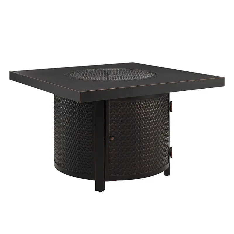 Clayton 40" Round Hammered Aluminum Convertible Gas Fire Pit Table Fire Sense/Balkene Home