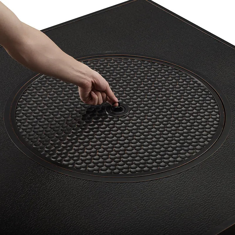 Clayton 40" Round Hammered Aluminum Convertible Gas Fire Pit Table Fire Sense/Balkene Home