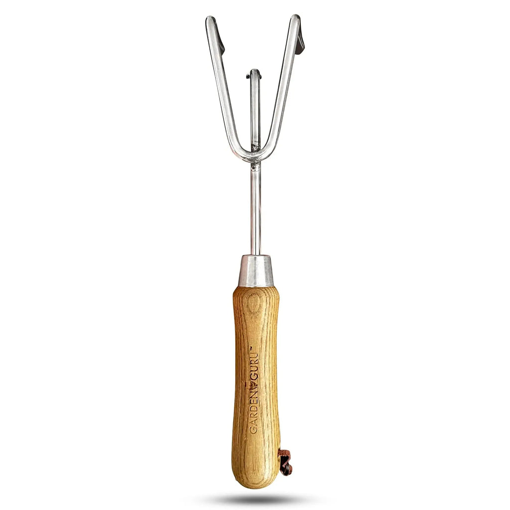 Stainless Steel Garden Cultivator (classic wood handle) Garden Guru