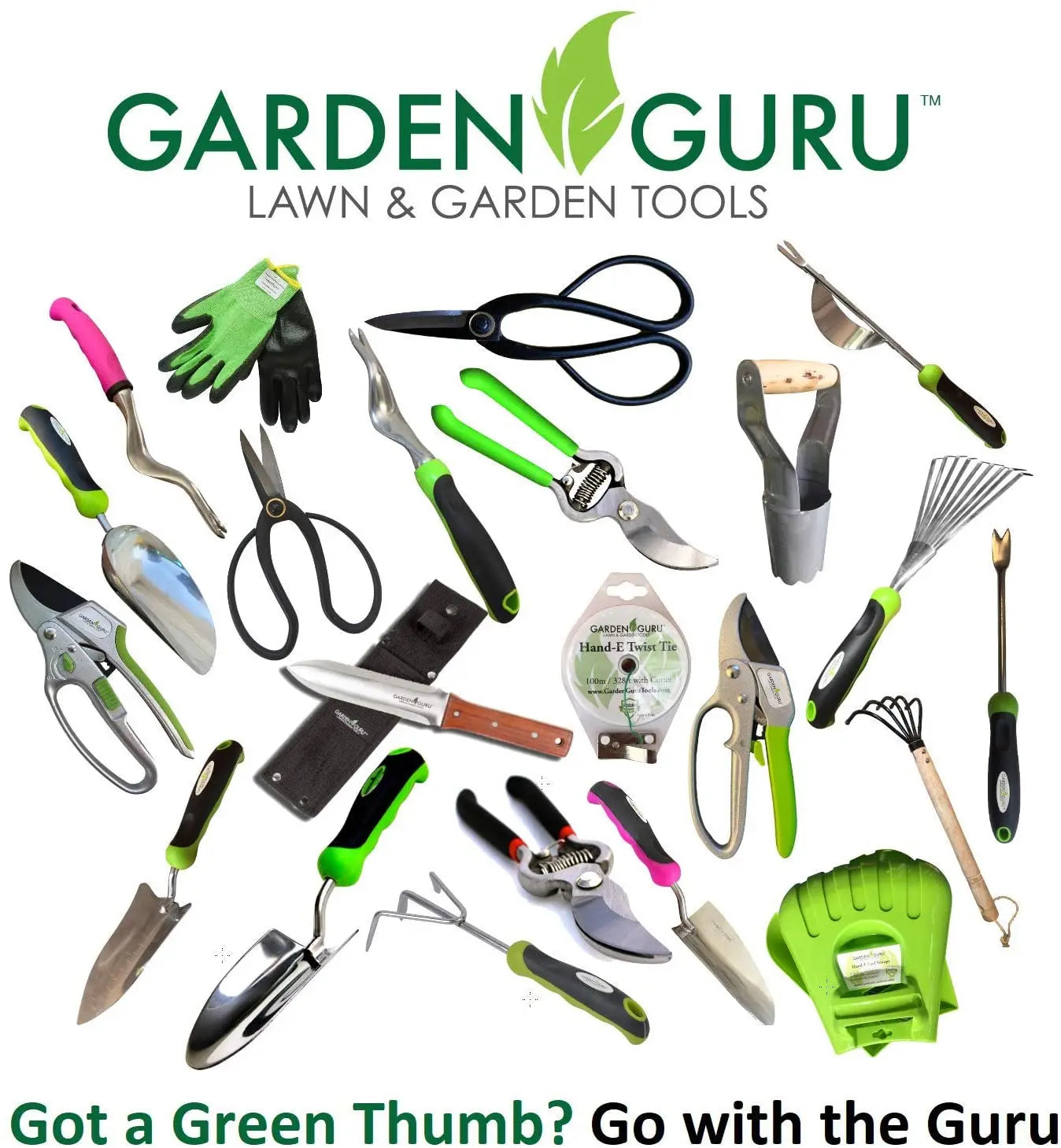 Classic Garden Tool Set - Includes Hand Trowel Transplanter Cultivator Garden Guru