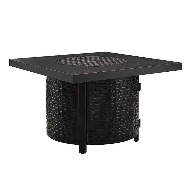 Dalton 40" Square Woven Aluminum Convertible Gas Fire Pit Table Fire Sense/Balkene Home