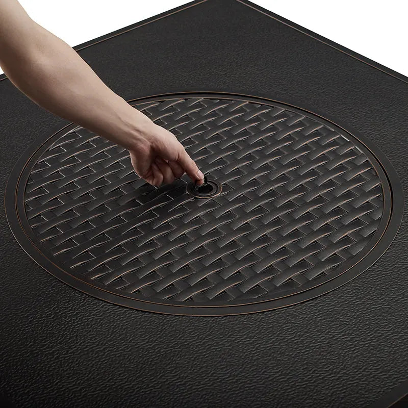 Dalton 40" Square Woven Aluminum Convertible Gas Fire Pit Table Fire Sense/Balkene Home