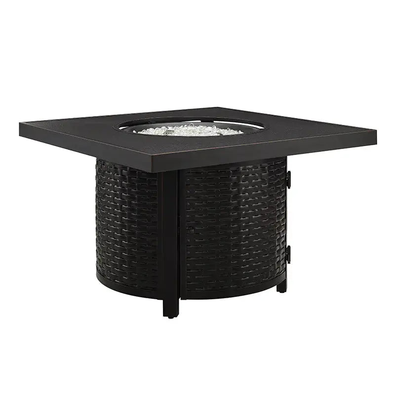 Dalton 40" Square Woven Aluminum Convertible Gas Fire Pit Table Fire Sense/Balkene Home