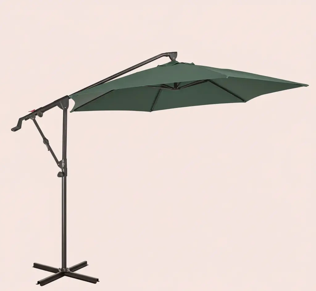 10 ft Cantilever Patio Umbrella with Crank – Multiple Colors 2Dropme