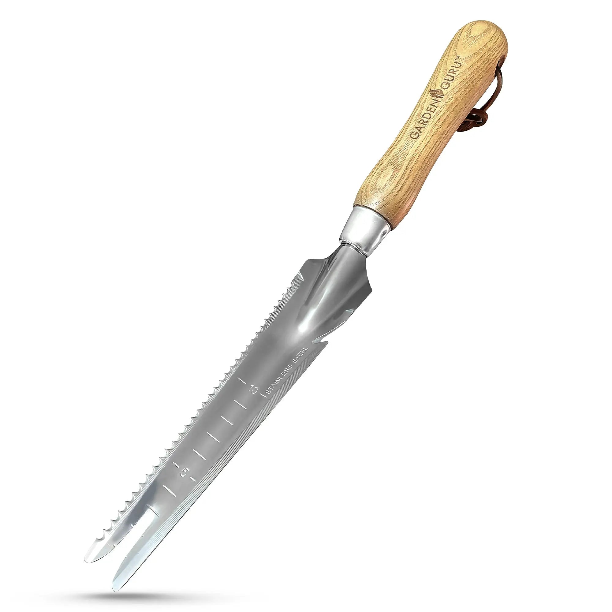 Stainless Steel 5-in-1 Weeder Trowel (classic wood handle) Garden Guru