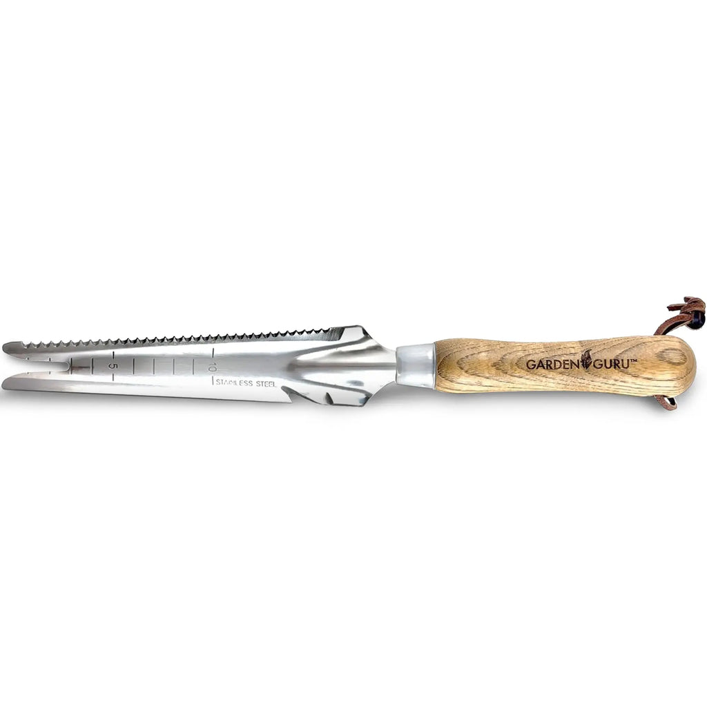Stainless Steel 5-in-1 Weeder Trowel (classic wood handle) Garden Guru