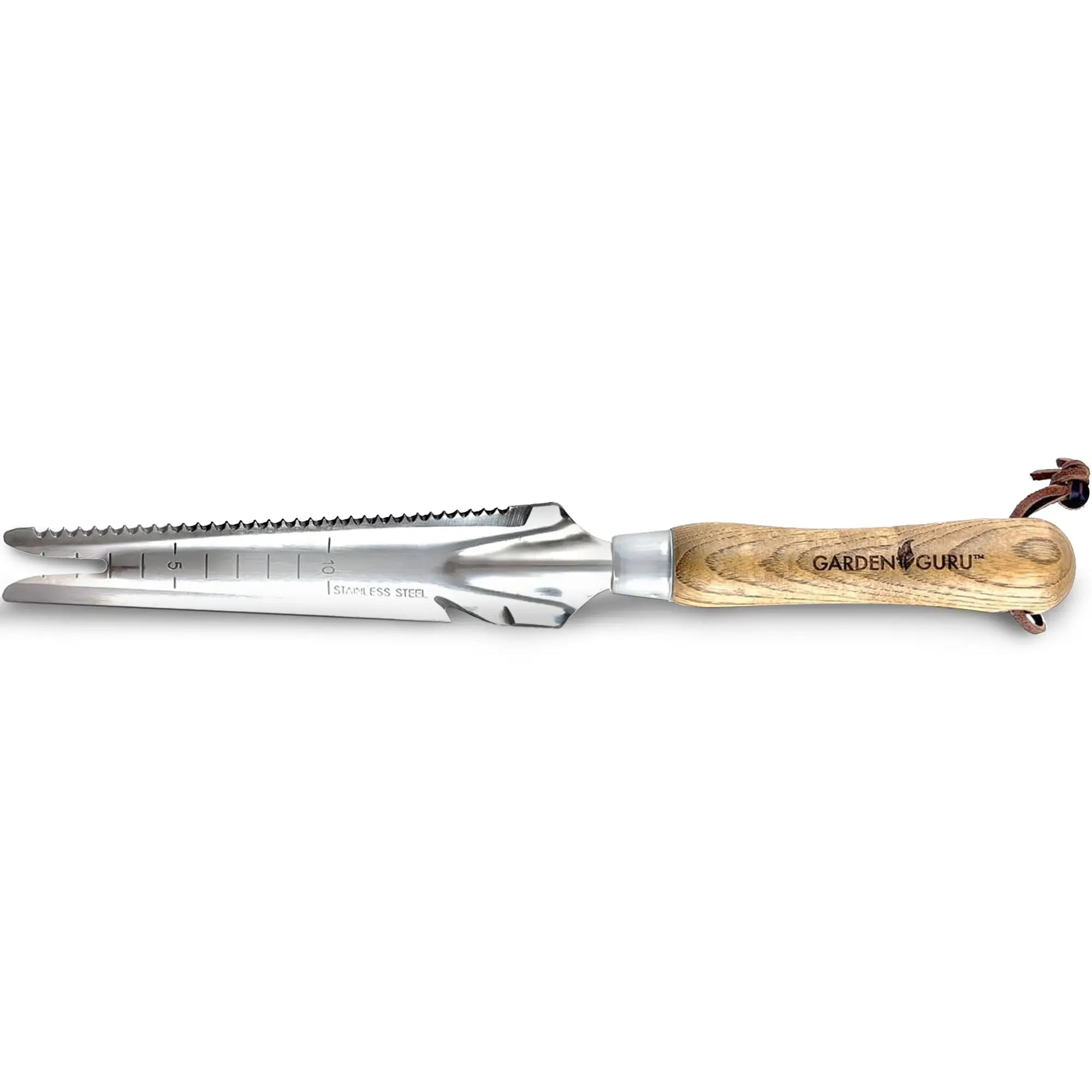 Stainless Steel 5-in-1 Weeder Trowel (classic wood handle) Garden Guru