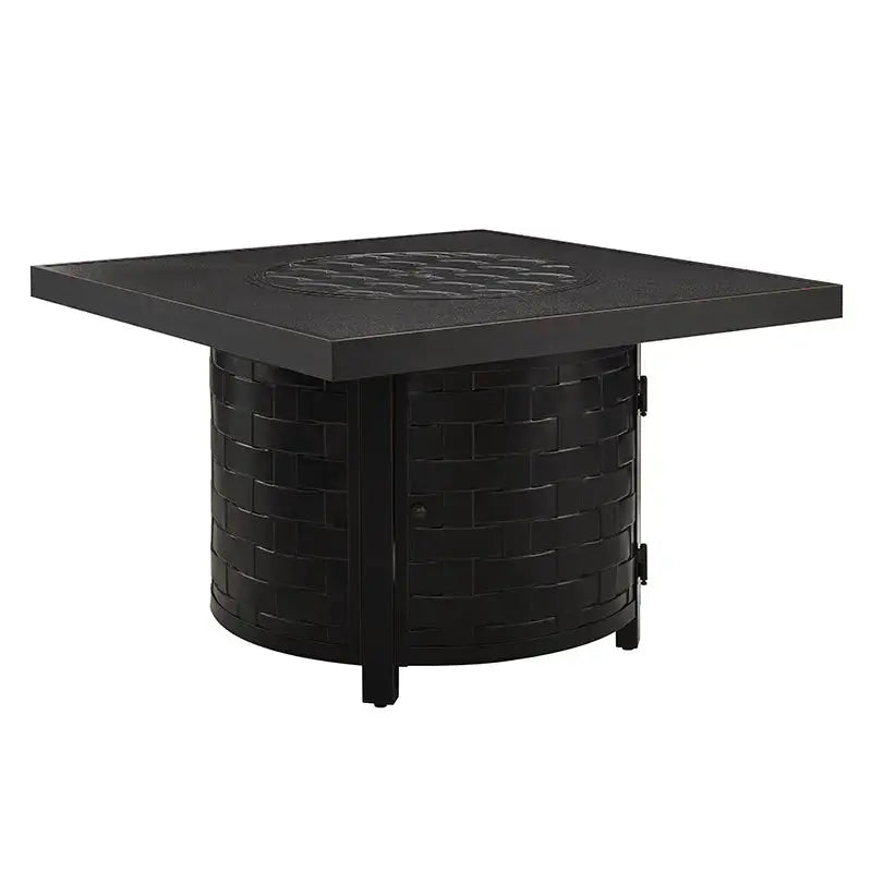 Henley 40" Round Aluminum Basketweave Convertible Gas Fire Pit Table Fire Sense/Balkene Home