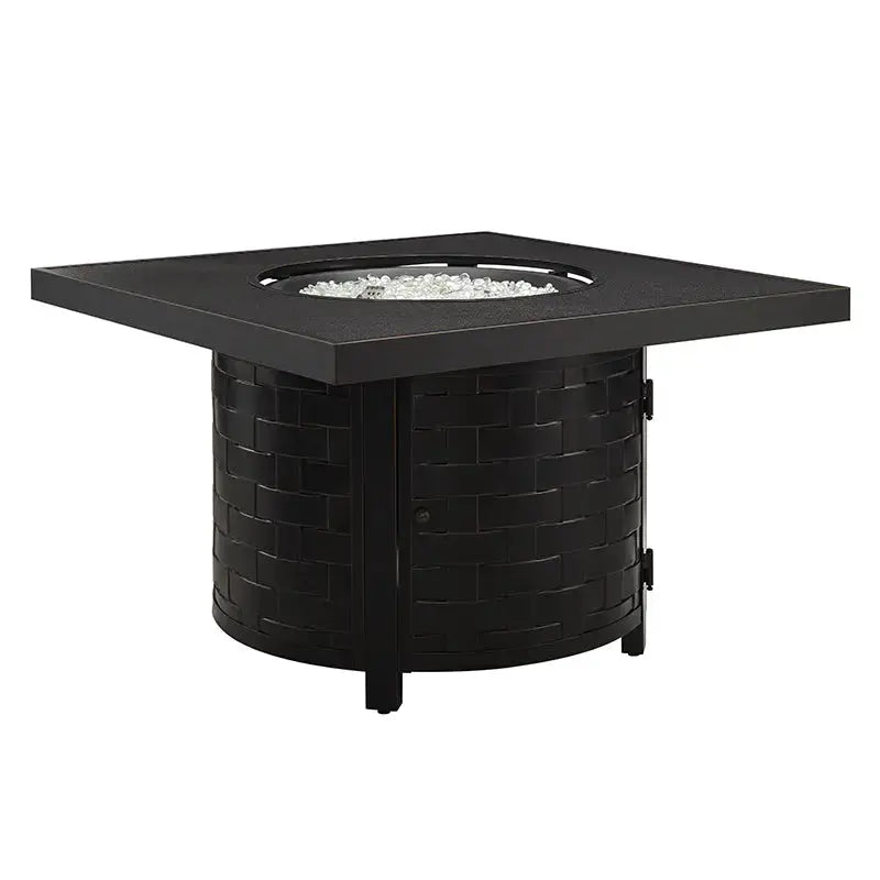 Henley 40" Round Aluminum Basketweave Convertible Gas Fire Pit Table Fire Sense/Balkene Home
