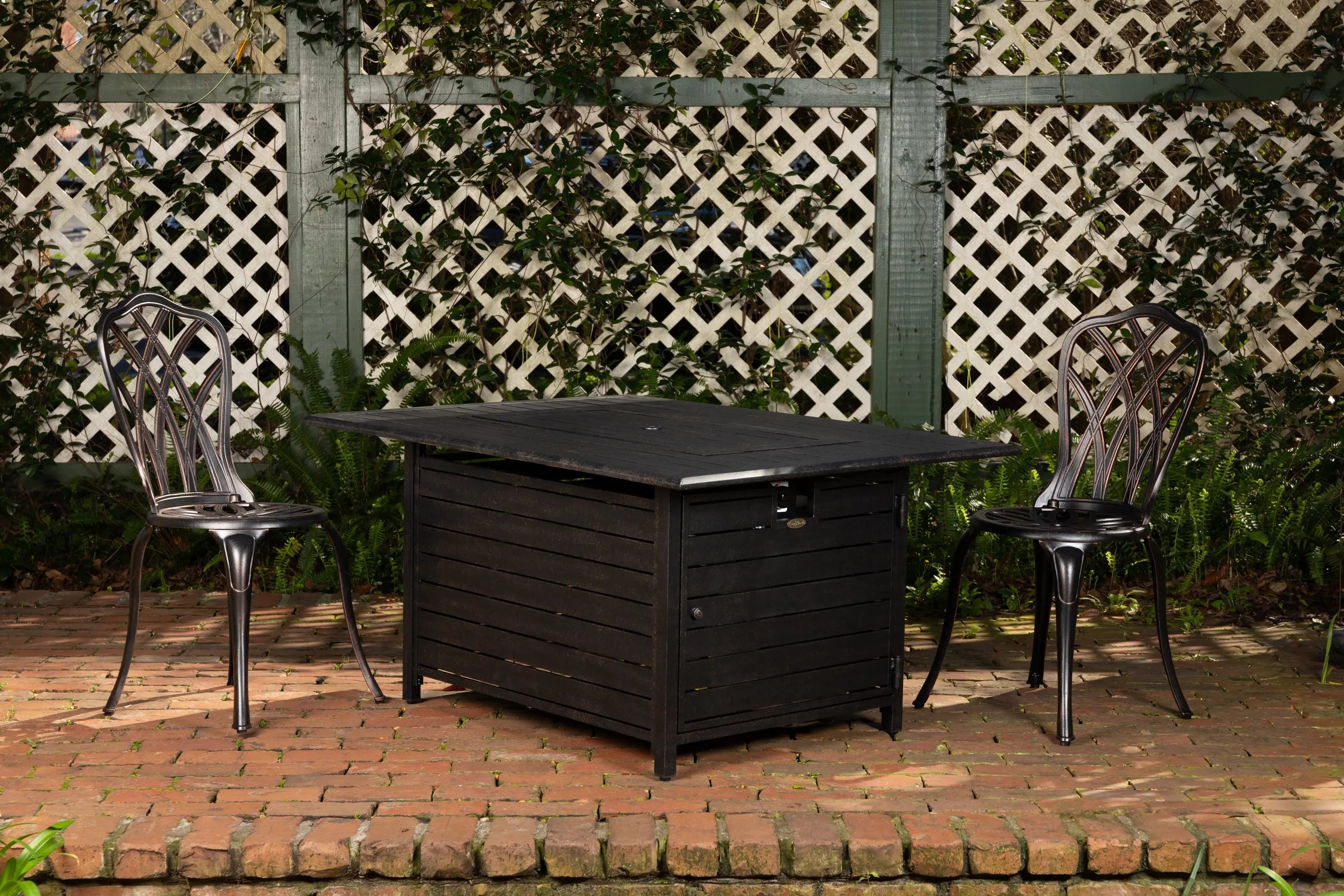 Longmont 48" Rectangular Aluminum Convertible Gas Fire Pit Table Fire Sense/Balkene Home