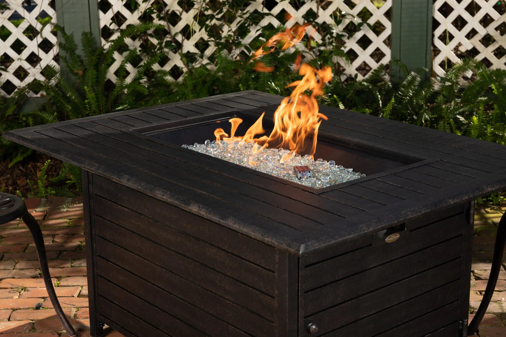 Longmont 48" Rectangular Aluminum Convertible Gas Fire Pit Table Fire Sense/Balkene Home