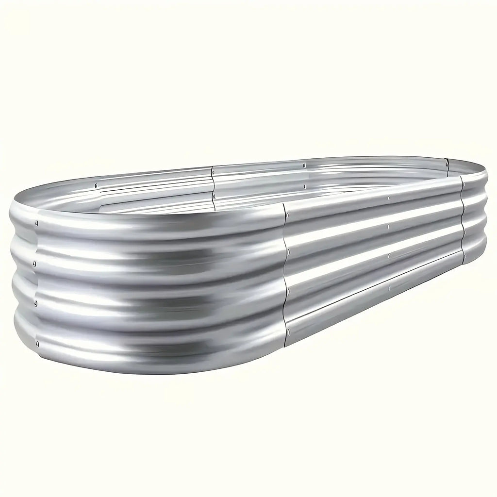 4x2x1FT Galvanized Raised Garden Bed Kit Oval Metal Planter Box 2Dropme