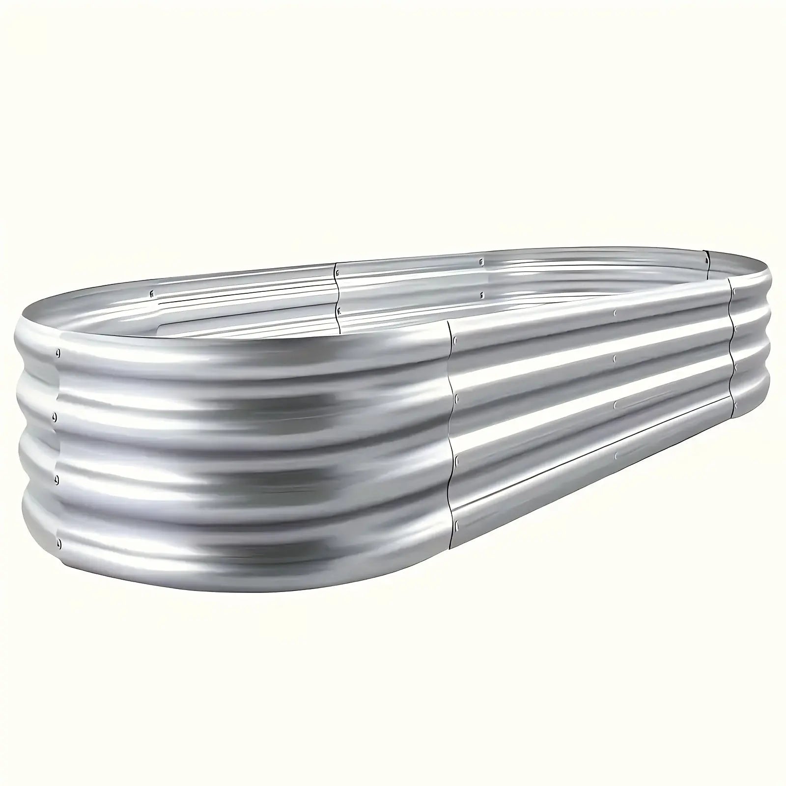 4x2x1FT Galvanized Raised Garden Bed Kit Oval Metal Planter Box 2Dropme