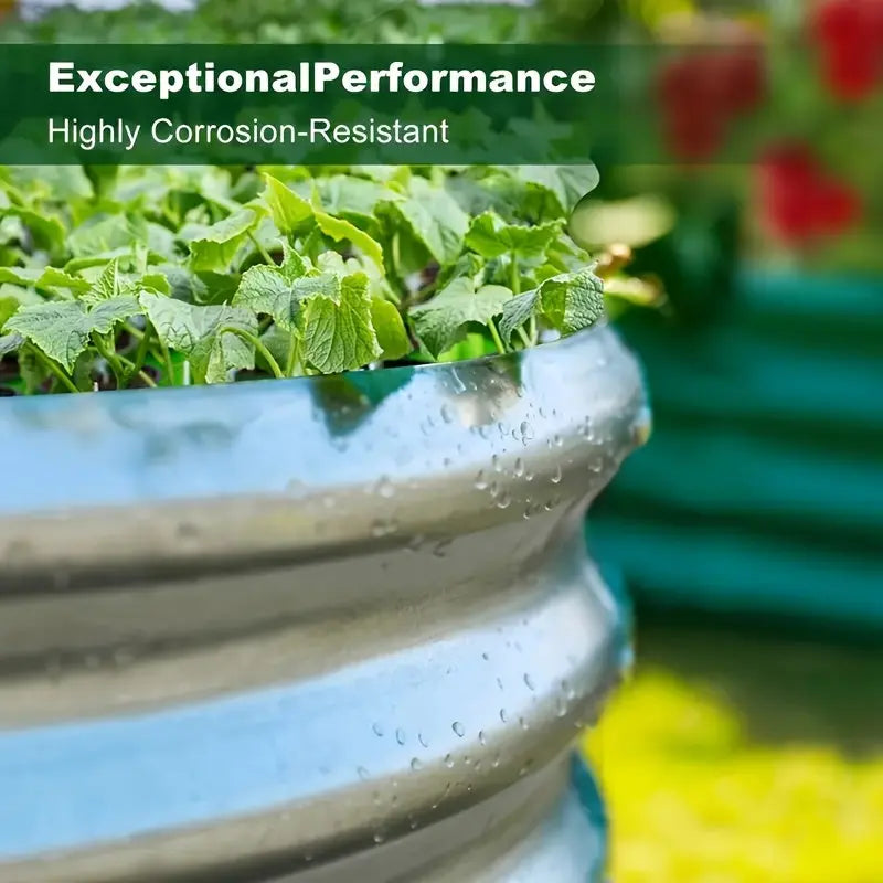 4x2x1FT Galvanized Raised Garden Bed Kit Oval Metal Planter Box 2Dropme