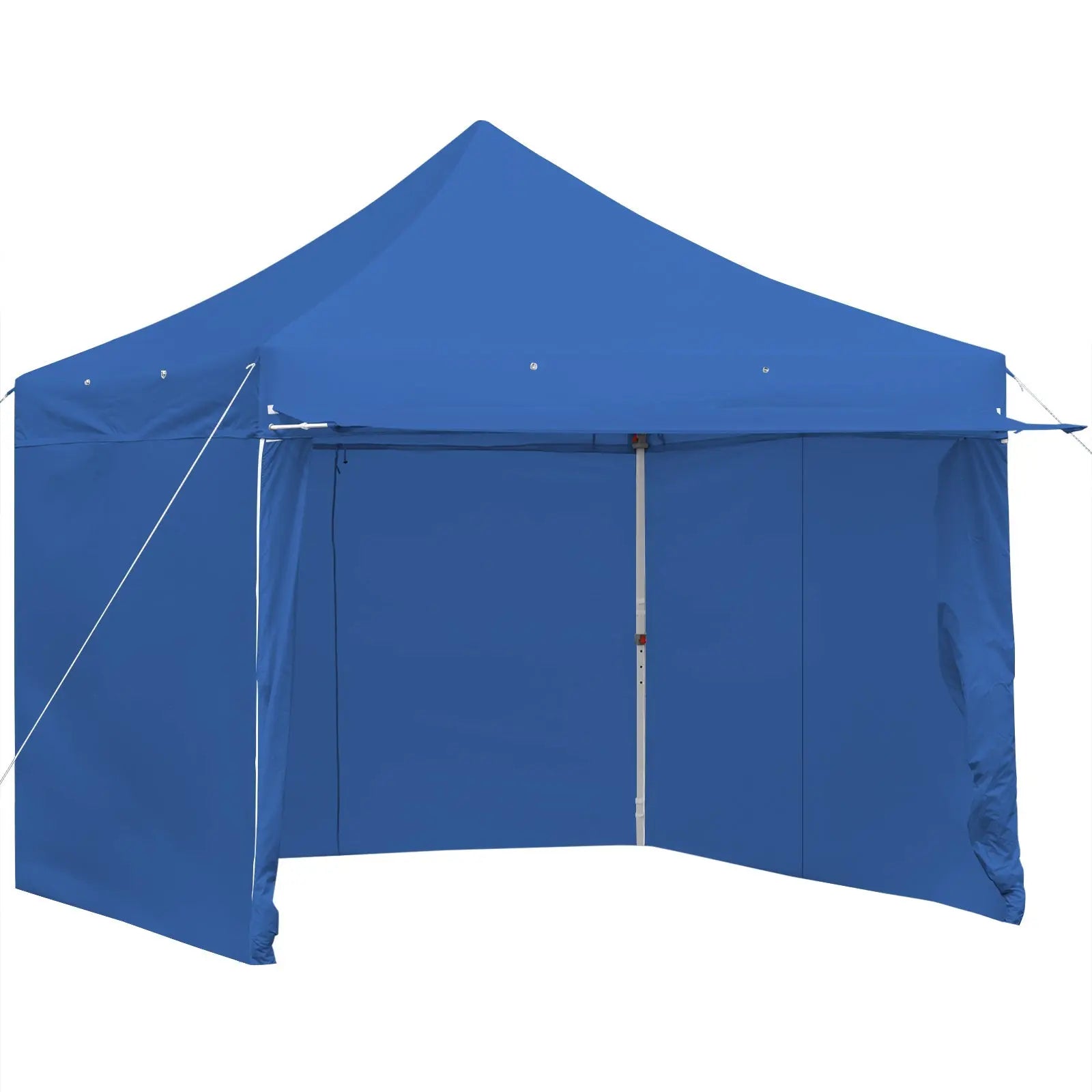 10 x 10 Feet Pop-up Gazebo with 5 Removable Zippered Sidewalls and Extended Awning-Blue DirectDeals