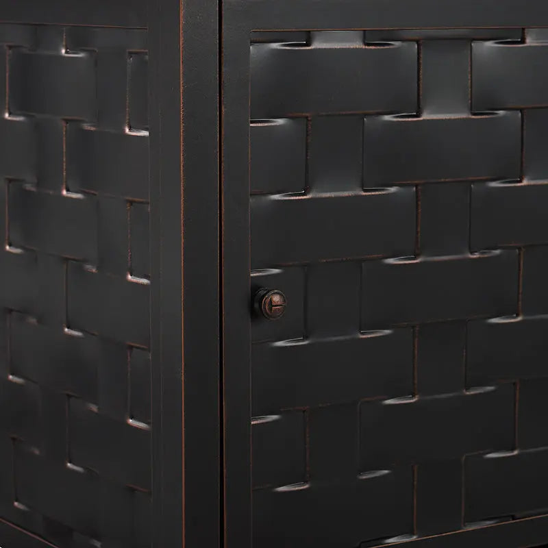 Preston 44" Rectangular Basketweave Aluminum Convertible Gas Fire Pit Table Fire Sense/Balkene Home