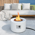 Round Terrazzo Propane Gas Fire Pit with Hideaway Tank Holder and Lava Rocks DirectDeals