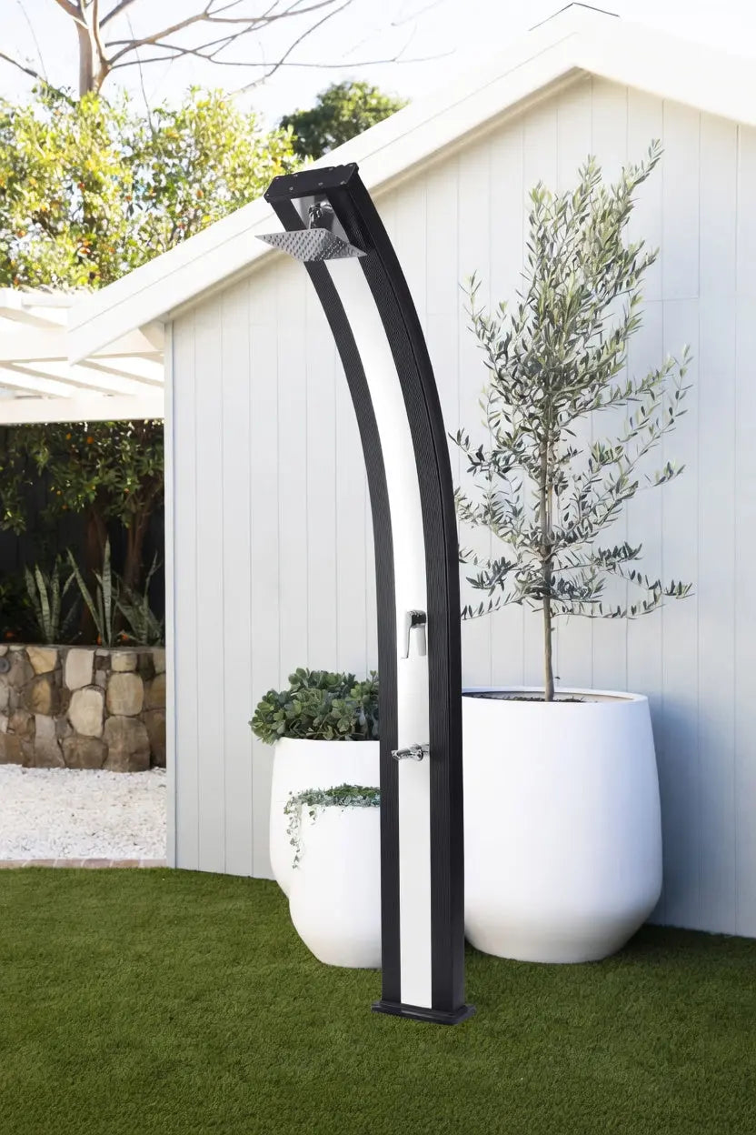 Sunneday Reno Aluminum Solar Shower | 9 Gallon | 87" Freestanding | Hot & Cold Control | Poolside & Backyard - Sunneday LLC