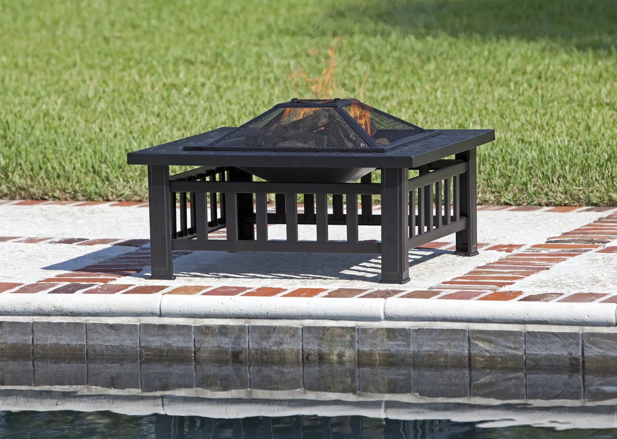 Stonemont Square Fire Pit Fire Sense/Balkene Home