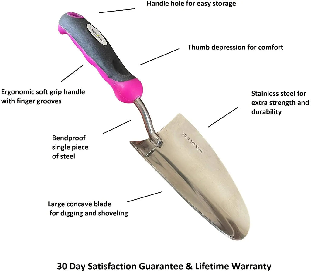 Stainless Steel Garden Trowel (Pink) Garden Guru