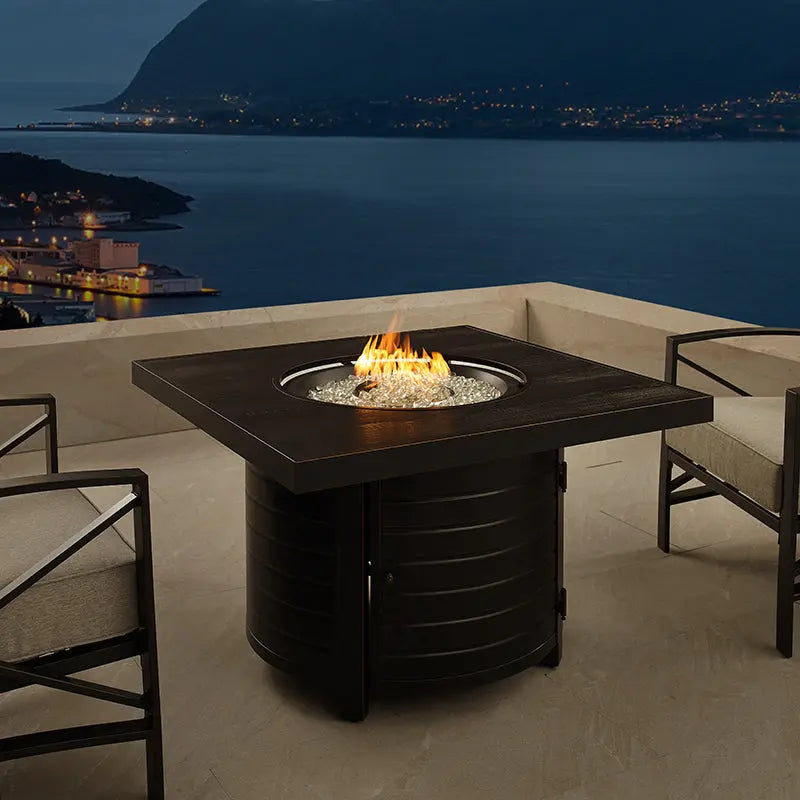 Yorke 40" Square Aluminum Convertible Gas Fire Pit Table Fire Sense/Balkene Home
