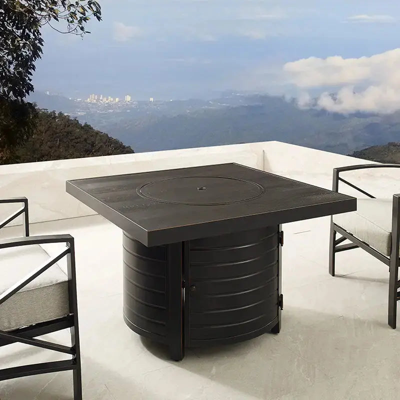 Yorke 40" Square Aluminum Convertible Gas Fire Pit Table Fire Sense/Balkene Home