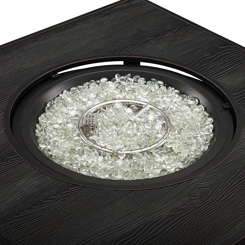 Yorke 40" Square Aluminum Convertible Gas Fire Pit Table Fire Sense/Balkene Home