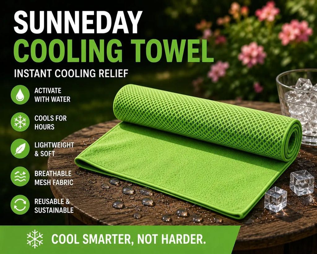 Sunneday Cooling Towel | Green | Pink | Blue | Sports & Fitness | Gardening | Outdoor Work Sunneday