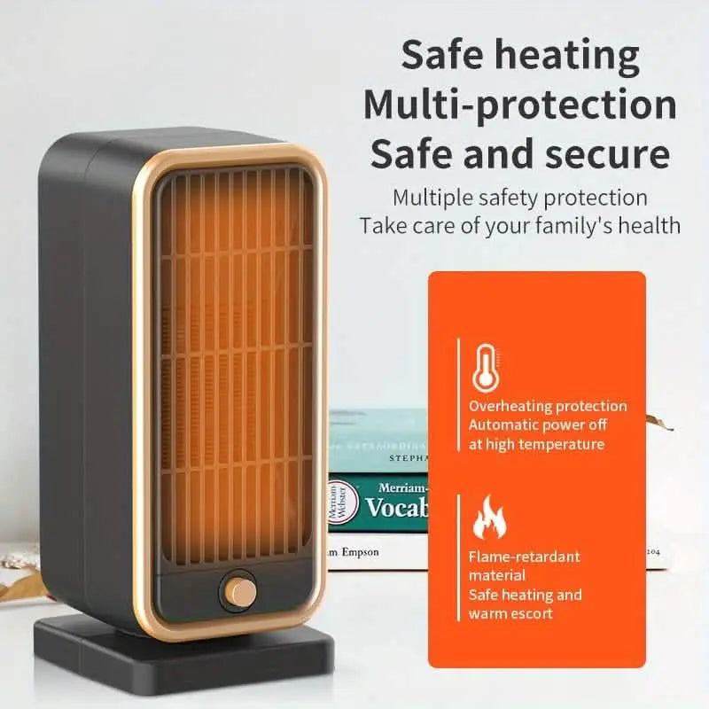 500W Portable Ceramic Space Heater with Safety Tip-Over Protection – Square Design DailySale