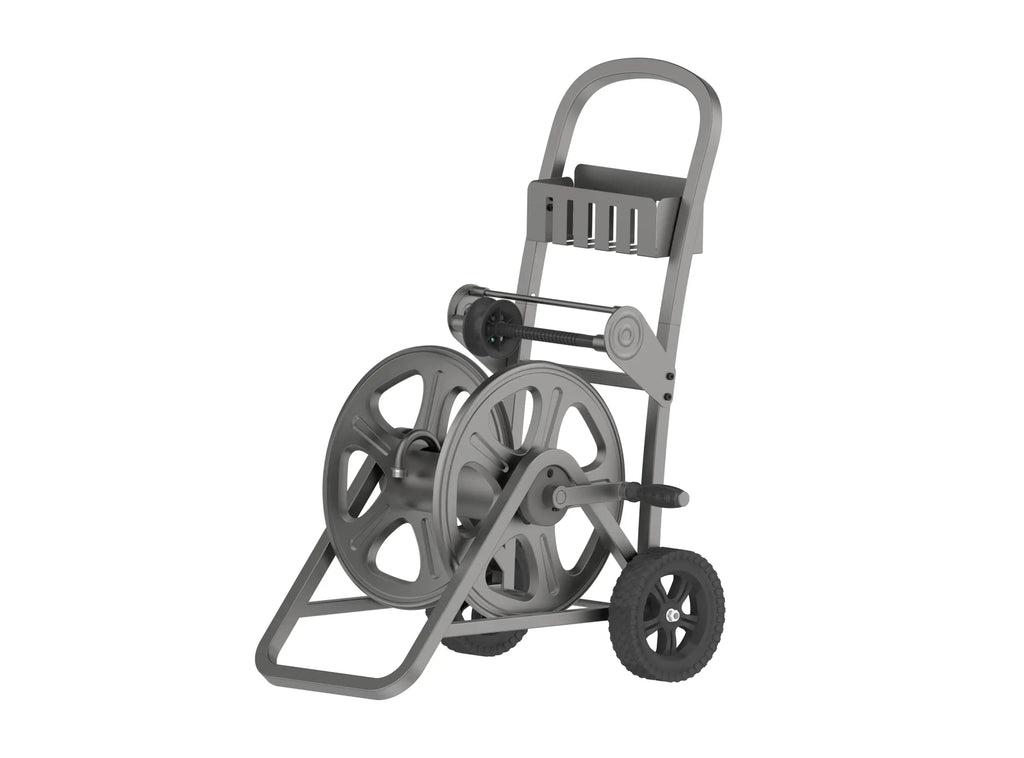 Sunneday Gemini MHC-125 Garden Hose Reel Cart | 125 ft Capacity | Heavy-Duty Steel | Satin Grey - Sunneday LLC