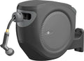 Sunneday Retractable Hose Reel | 75 ft 1/2" | Auto Rewind | 180° Swivel Wall Mount | Multi-Pattern Nozzle | Black/Gray - Sunneday LLC