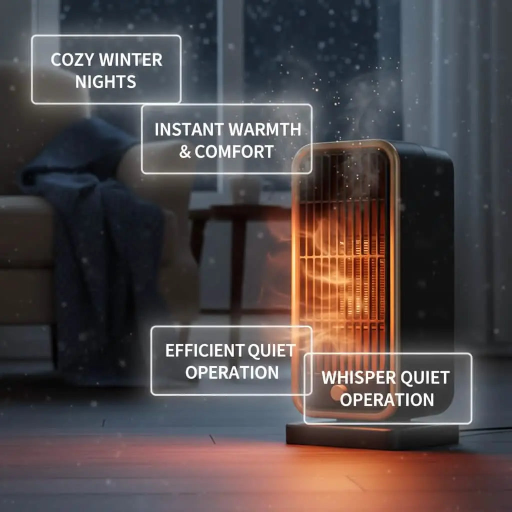 500W Portable Ceramic Space Heater with Safety Tip-Over Protection – Square Design DailySale