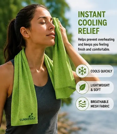 Sunneday Cooling Towel | Green | Pink | Blue | Sports & Fitness | Gardening | Outdoor Work Sunneday