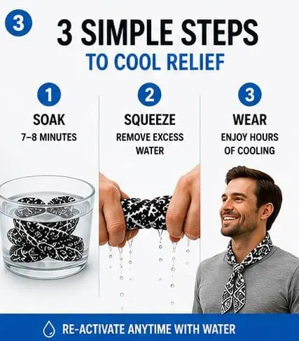 Sunneday Cooling Tie in White | Red | Blue | Black | Sports & Fitness | Gardening | Outdoor Work Sunneday