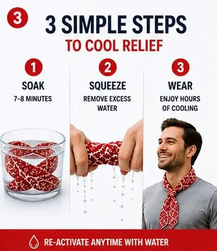 Sunneday Cooling Tie in White | Red | Blue | Black | Sports & Fitness | Gardening | Outdoor Work Sunneday
