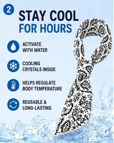 Sunneday Cooling Tie in White | Red | Blue | Black | Sports & Fitness | Gardening | Outdoor Work Sunneday