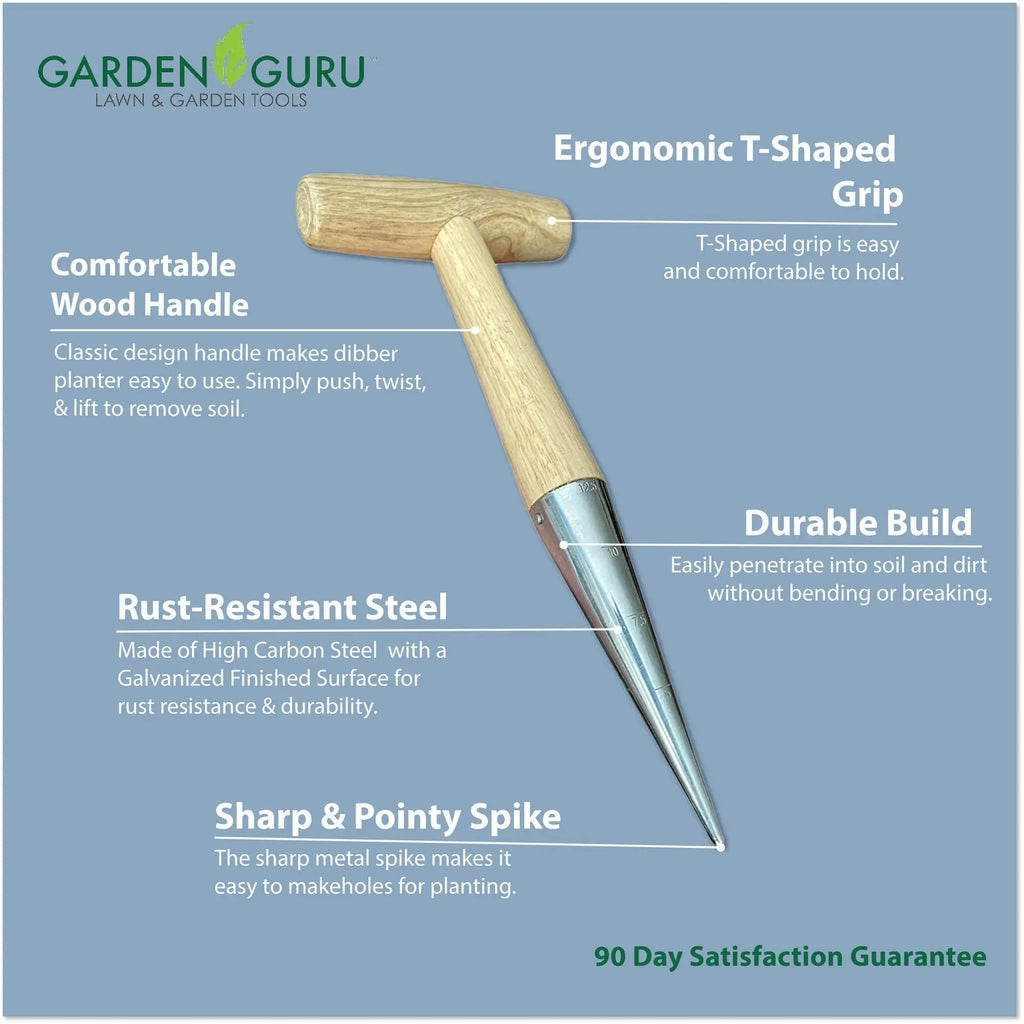 Steel Garden Dibber Planting Tool Garden Guru