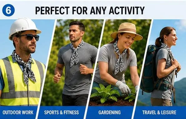 Sunneday Cooling Tie in White | Red | Blue | Black | Sports & Fitness | Gardening | Outdoor Work Sunneday