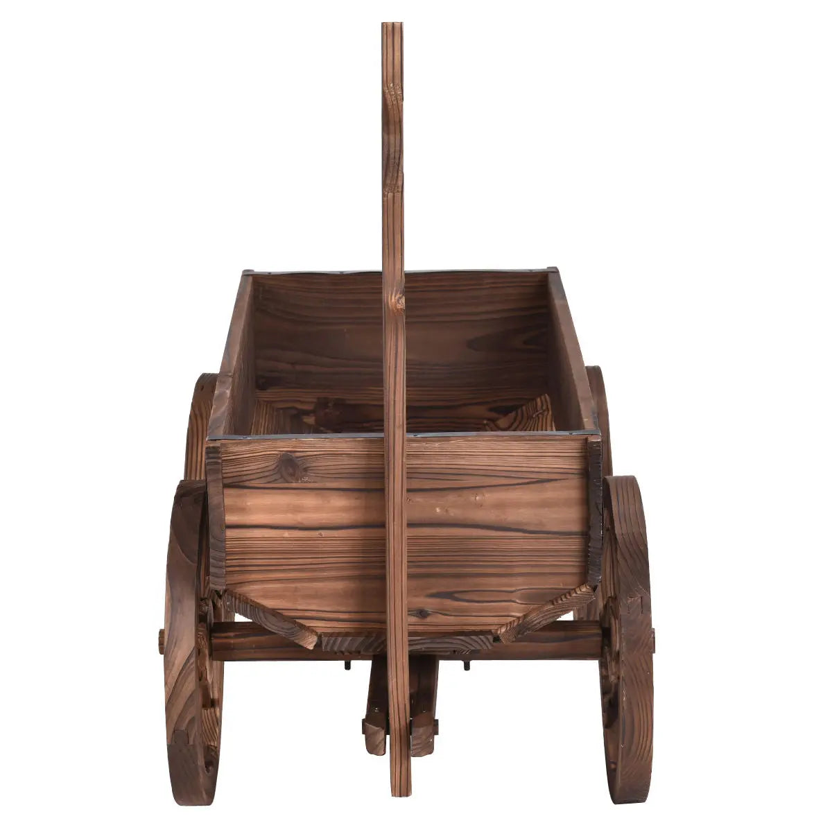 Wood Wagon Planter Pot Stand with Wheels DirectDeals