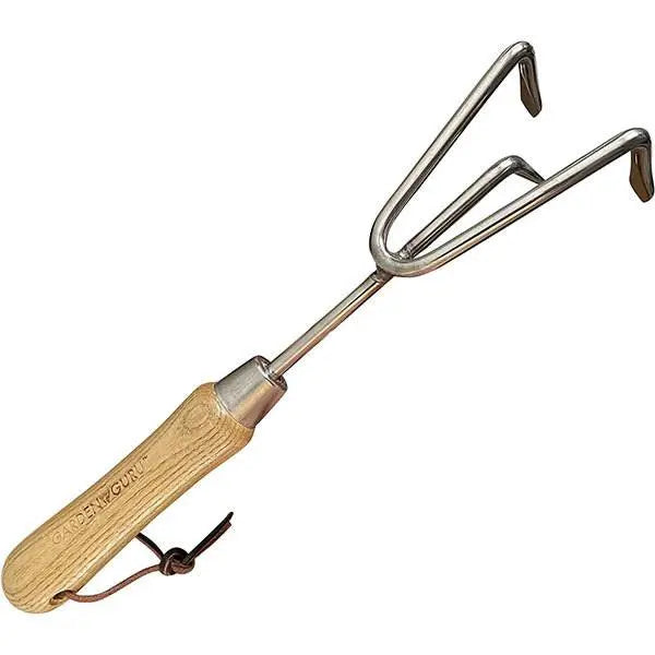 Stainless Steel Garden Cultivator (classic wood handle) Garden Guru