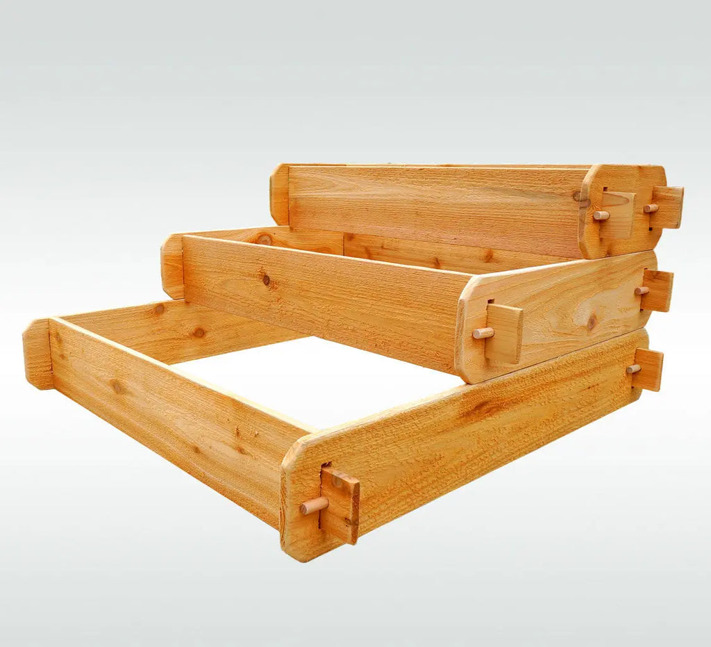 Timberlane Gardens Raised Garden Bed Kit 3 Tiered Pyramid (1x3 2x3 3x3) Select Cedar Elevated Planter Timberlane Gardens