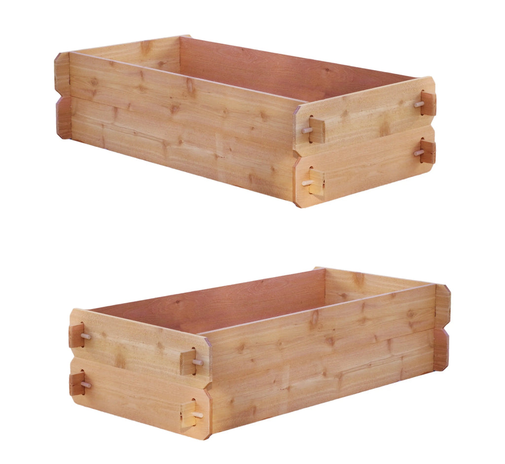 SET OF 2 Timberlane Gardens Easy Raised Garden Bed Kits. Double Deep. Select Cedar. Mortise & Tenon. 2' W x 4' L Timberlane Gardens