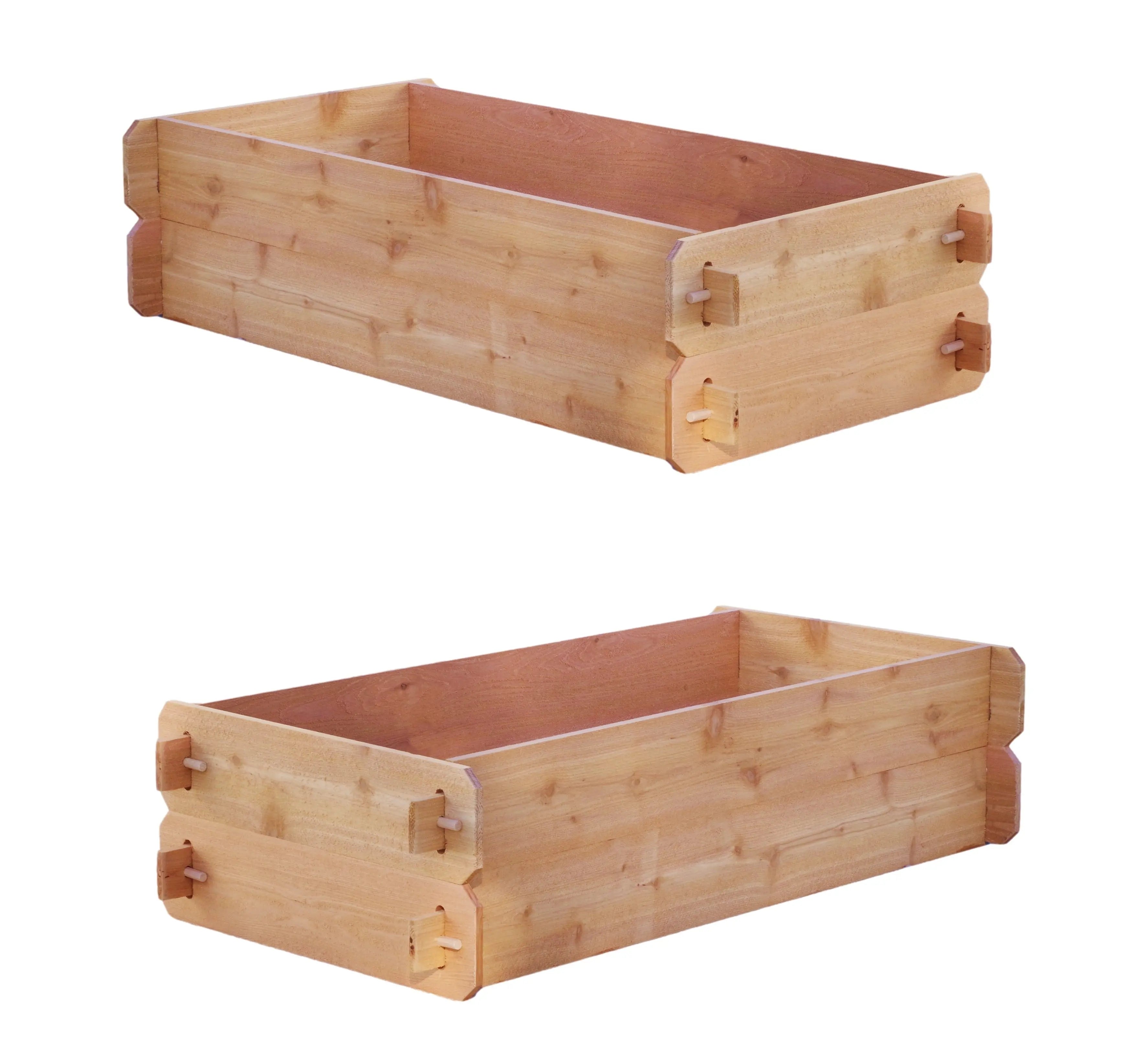 SET OF 2 Timberlane Gardens Easy Raised Garden Bed Kits. Double Deep. Select Cedar. Mortise & Tenon. 2' W x 4' L Timberlane Gardens