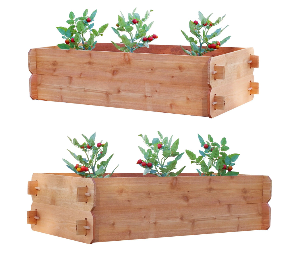 SET OF 2 Timberlane Gardens Easy Raised Garden Bed Kits. Double Deep. Select Cedar. Mortise & Tenon. 2' W x 4' L Timberlane Gardens