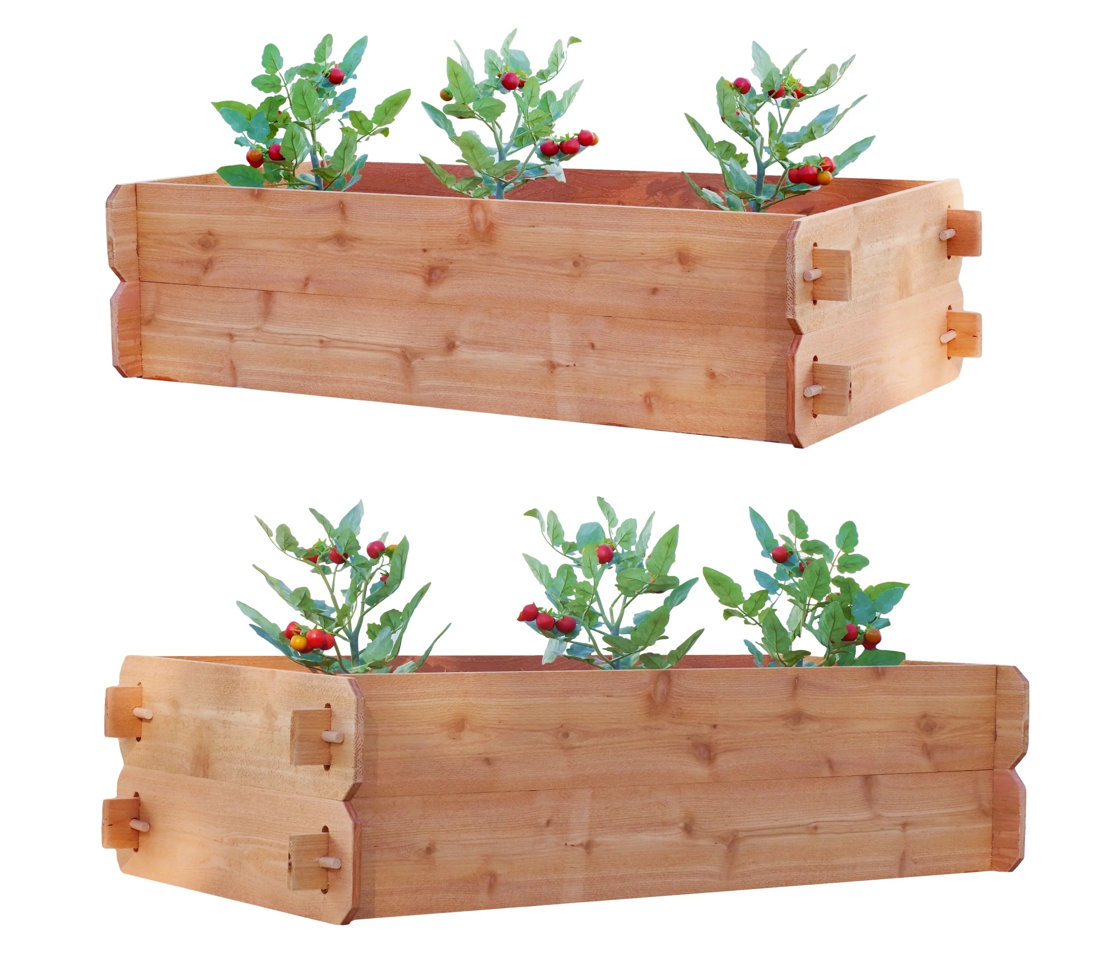 SET OF 2 Timberlane Gardens Easy Raised Garden Bed Kits. Double Deep. Select Cedar. Mortise & Tenon. 2' W x 4' L Timberlane Gardens