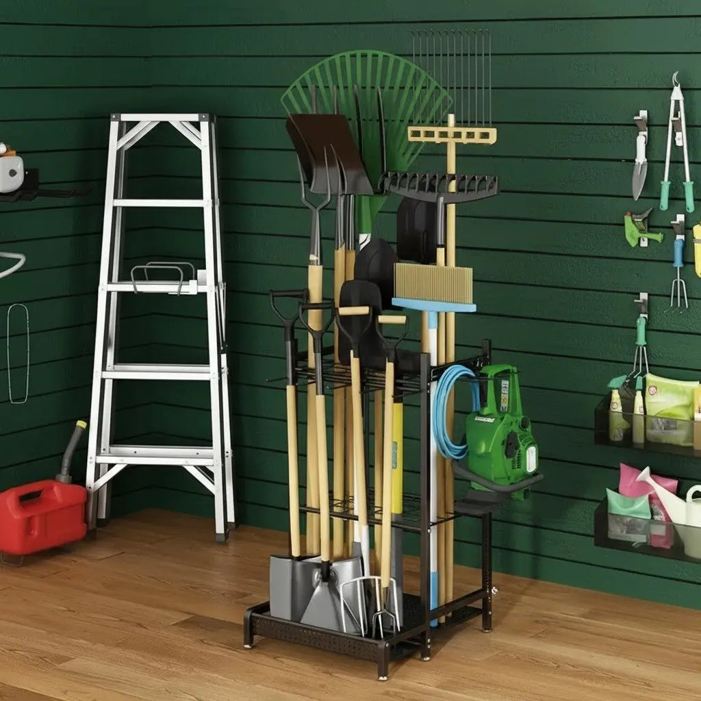 Heavy-Duty Garden Tool Organizer Rack for Garage & Yard 2Dropme